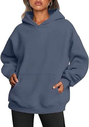 Women's Fleece Pullover Hoodie Dusty Blue